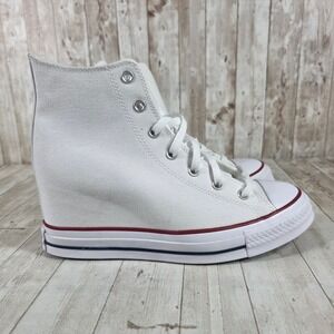 Converse Chuck Taylor All Star Wedge High Top White Canvas Women's Shoes Size 11
